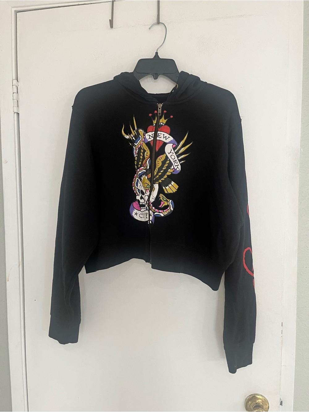 Ed Hardy cropped hoodie sweatshirt